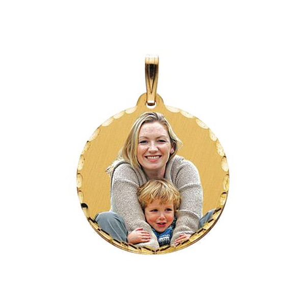 Medium Round with Diamond Cut Edge Picture Pendant Charm | AJ's Jewelry Queens NY