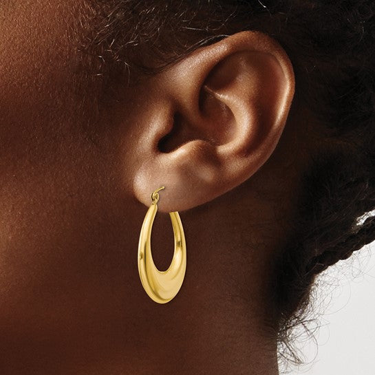 14 Karat Yellow Gold Polished Small Hoop Earrings