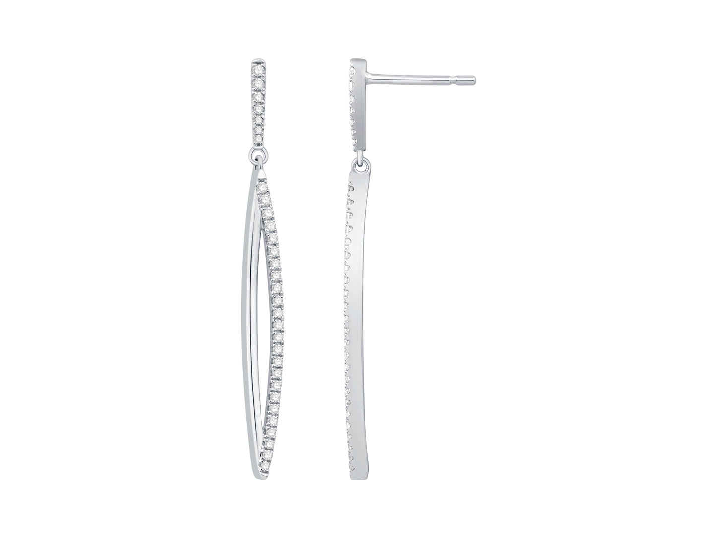 14 Karat White Gold Diamond Drop Earrings