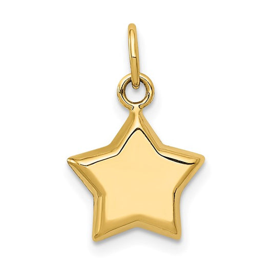 14 Karat Yellow Gold Small Polished Star Charm Pendant
