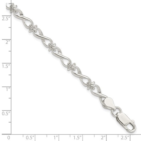Sterling Silver Fancy Link 7.5 inch Bracelet