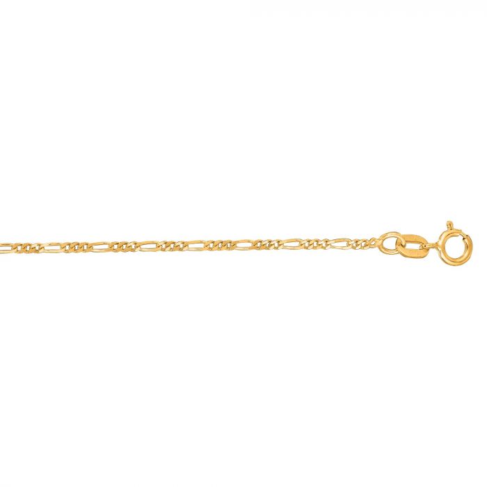 14 Karat Yellow Gold Figaro Ankle Bracelet