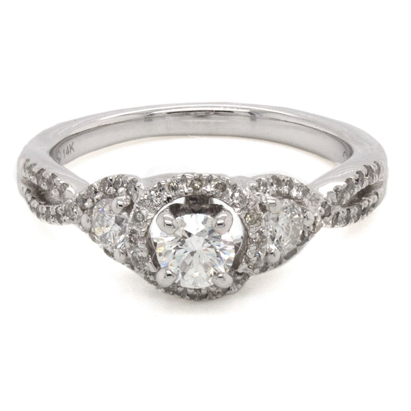Lady's 14 Karat White Gold Engagement Ring