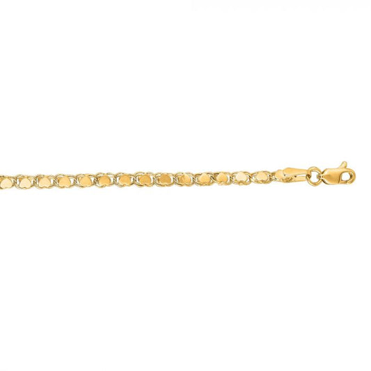 14 Karat Yellow Gold Heart Ankle Bracelet
