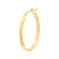 14 Karat Yellow Gold Diamond Cut Medium Hoop Earrings