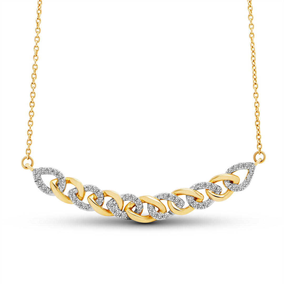14 Karat Yellow Gold Diamond Free Form Pendant