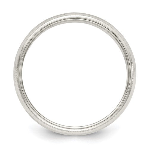 Men's Sterling Silver White Milgrain Wedding Band