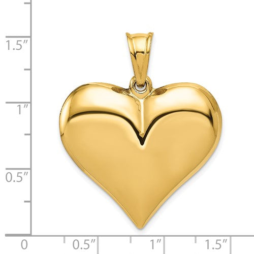 14 Karat Yellow Gold Heart Charm Pendant