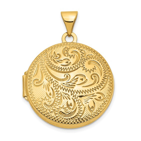 14 Karat Yellow Gold Locket Charm Pendant