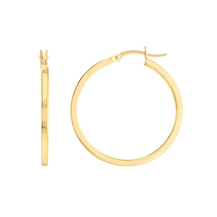 14 Karat Yellow Gold Polished Medium Hoop Earrings