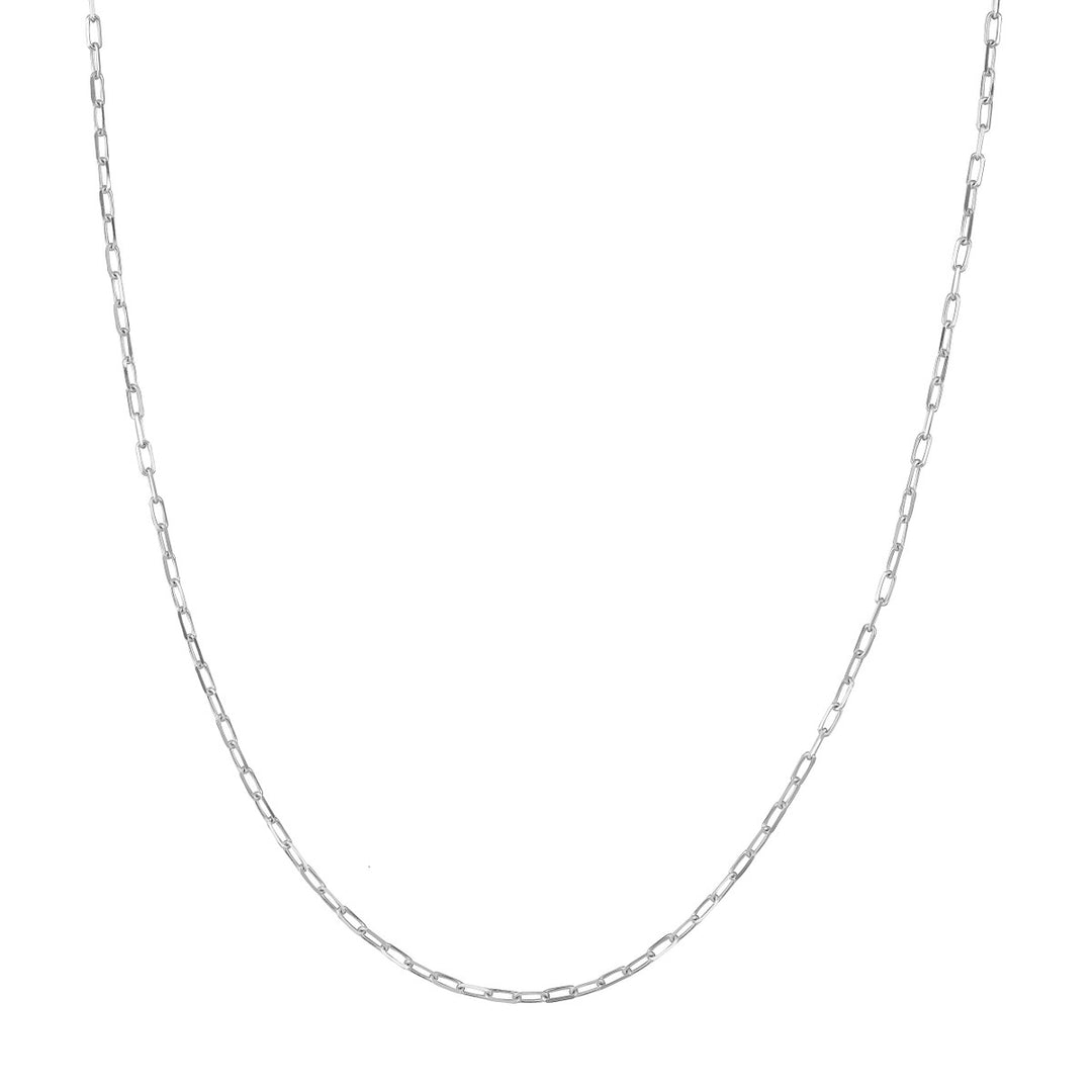 Ladies 14 Karat White Gold Paper Clip Bracelet