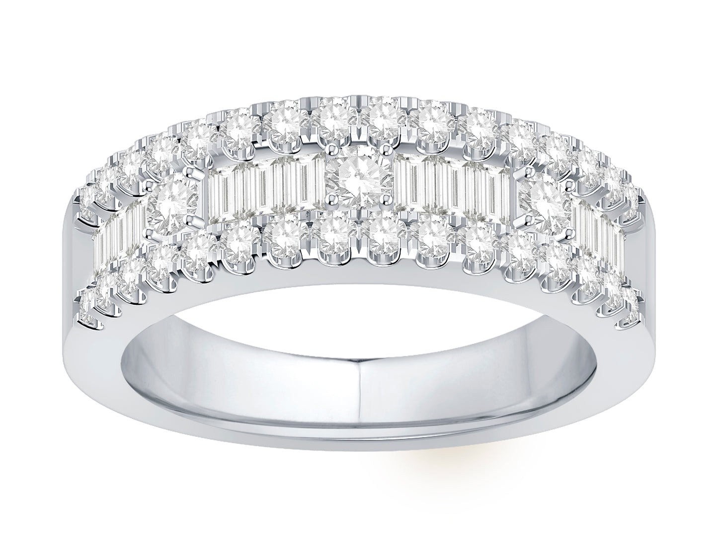 Lady's 14 Karat White Gold Half Anniversary Diamond Wedding Band