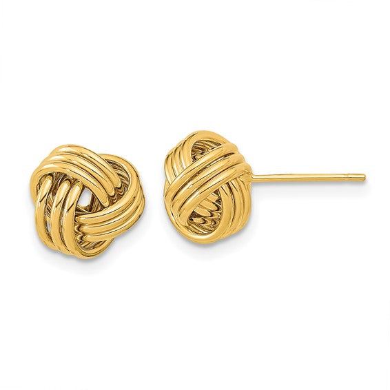 14 Karat Yellow Gold Love Knot Earrings