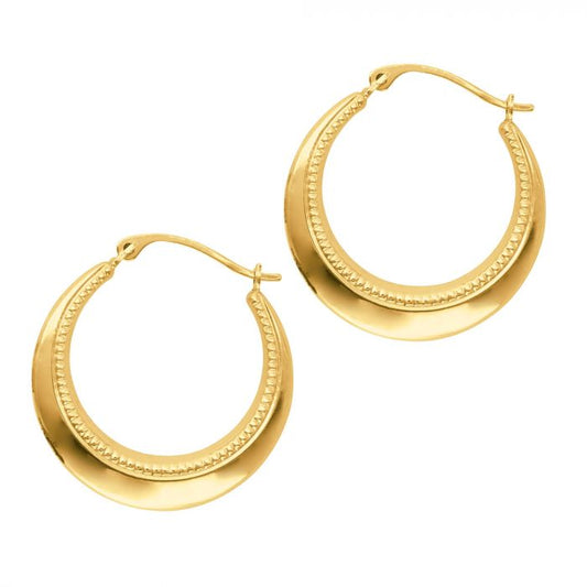 14 Karat Yellow Gold Small Hoop Earrings