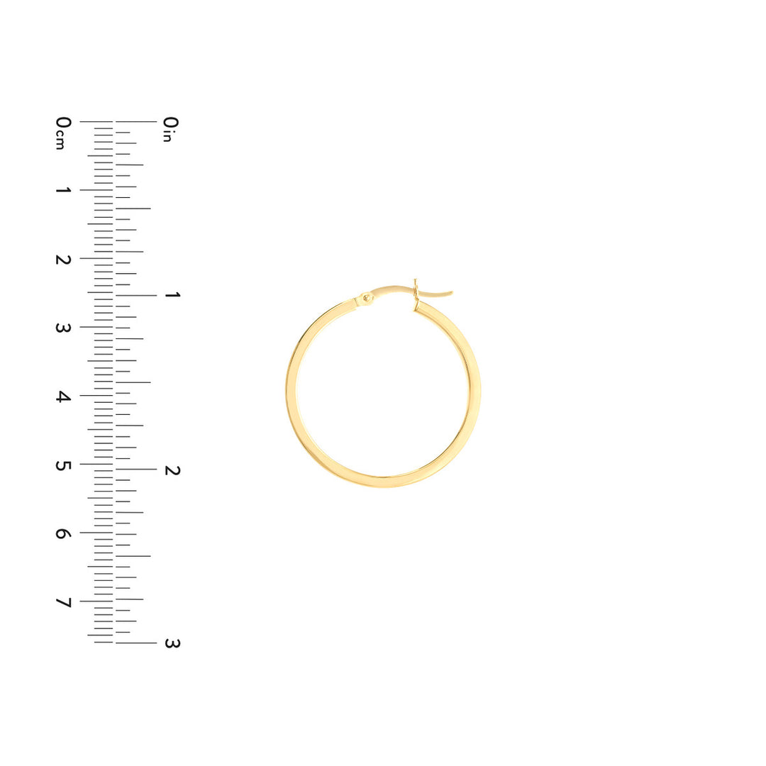 14 Karat Yellow Gold Polished Medium Hoop Earrings