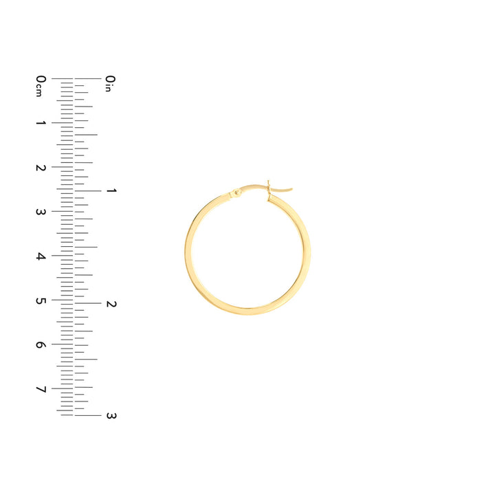 14 Karat Yellow Gold Polished Medium Hoop Earrings