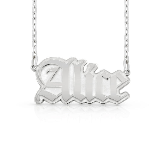 Sterling Silver "Alice" Style Nameplate