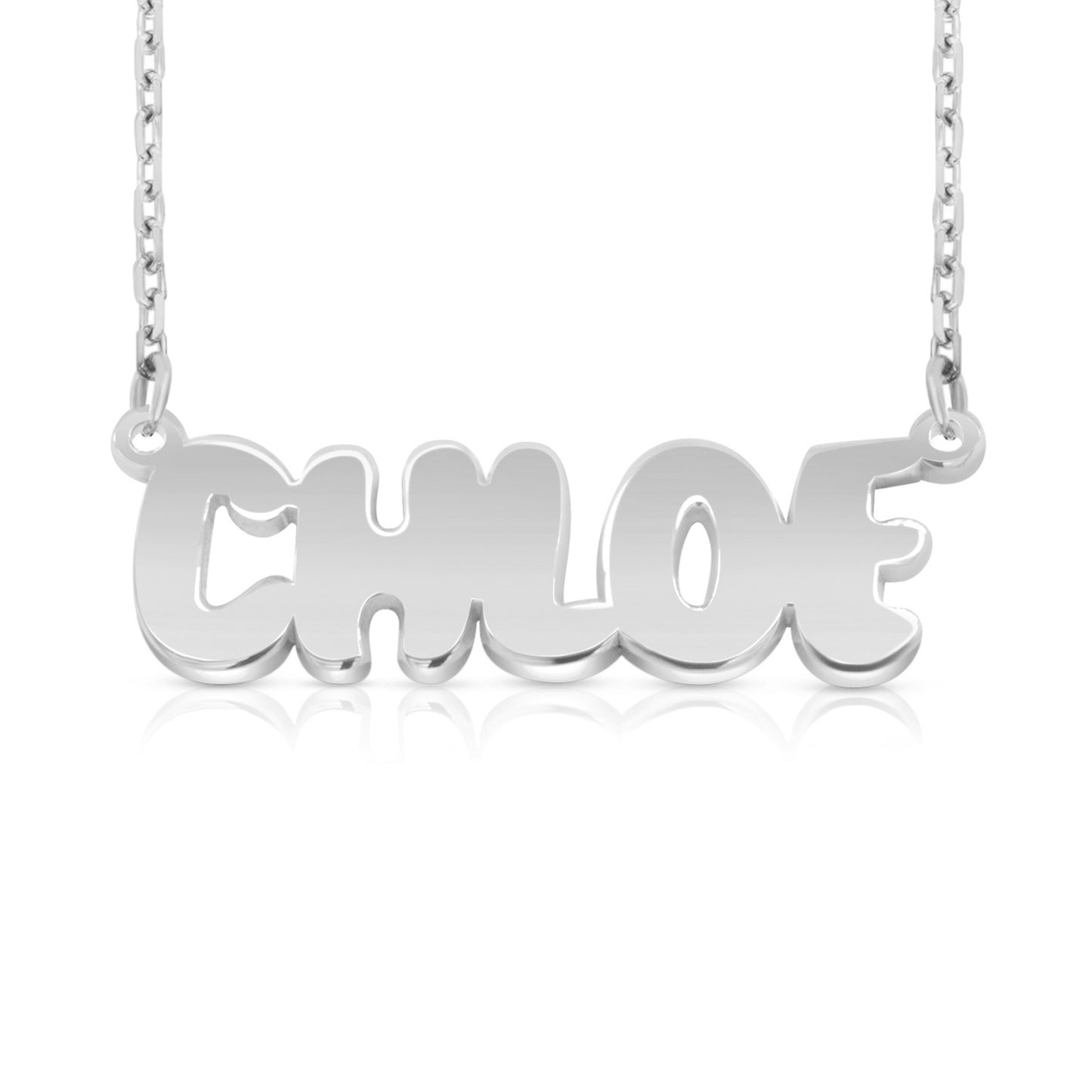 Sterling Silver "Chloe" Style Nameplate