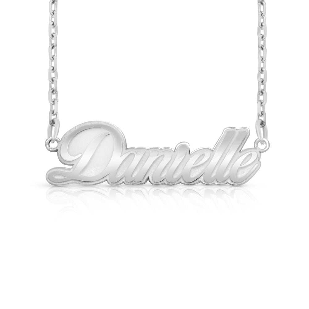 Sterling Silver Fancy Script Name Necklace | AJ's Jewelry Queens NY