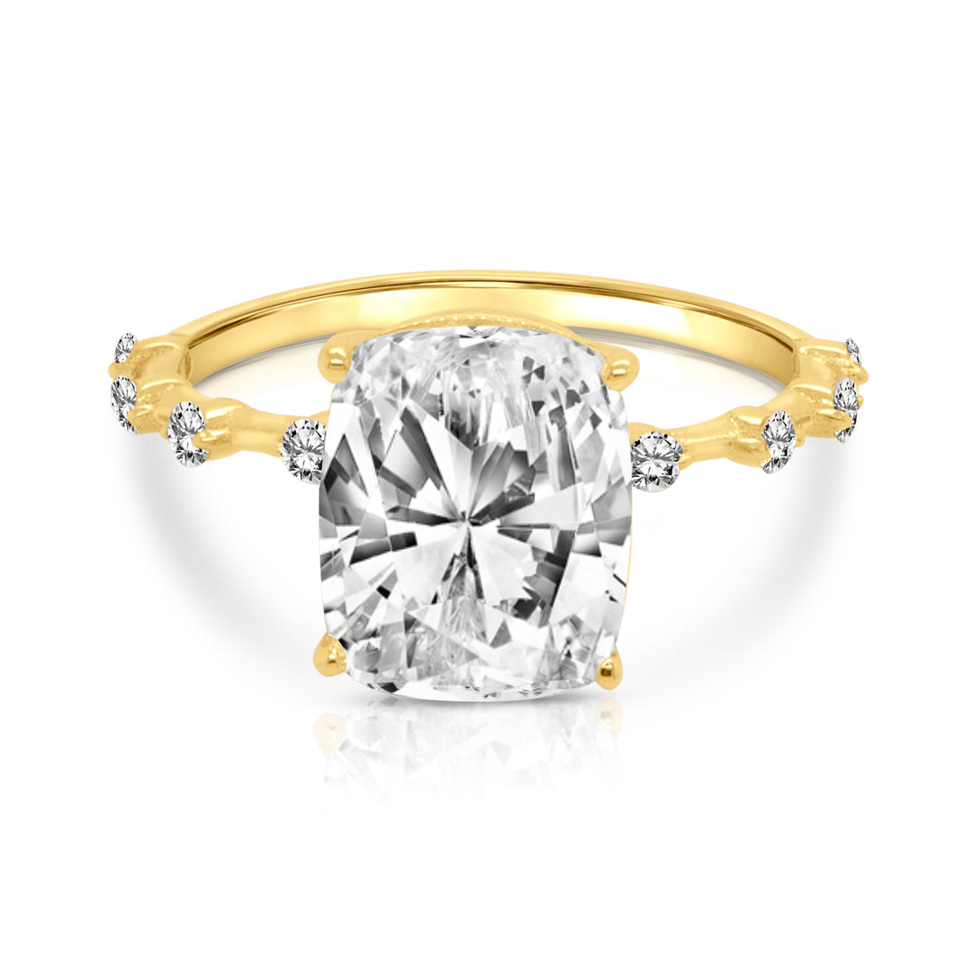 An image showing the Elongated Cushion Lab Grown Diamond Engagement Ring