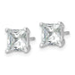 14k White Gold 4 carat total weight Princess VS/SI DEF Lab Grown Diamond 4 Prong Stud Post Earrings