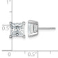 14k White Gold 5 carat total weight Princess VS/SI GH Lab Grown Diamond 4 Prong Stud Post Earrings