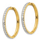 14 Karat Yellow Gold 2ct Diamond 35mm Hinged Hoop Earrings