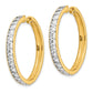 14 Karat Yellow Gold 1.96ct Diamond Milgrain Hinged 30mm Hinged Hoop Earrings