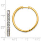 14 Karat Yellow Gold 1.96ct Diamond Milgrain Hinged 30mm Hinged Hoop Earrings