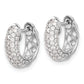 10k White Gold Diamond Hinged Hoop Earrings