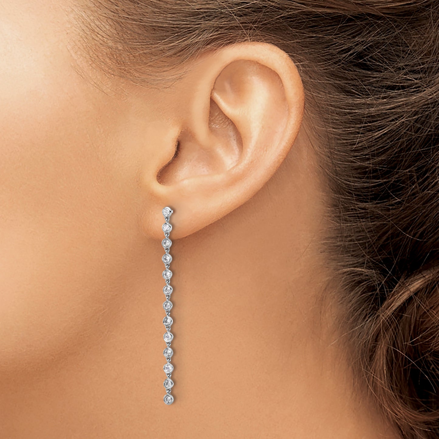 14KW True Origin Lab Grown Diamond VS/SI DEF Post Dangle Earrings