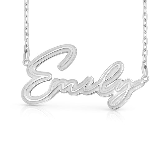 Sterling Silver "Emily" Style Nameplate