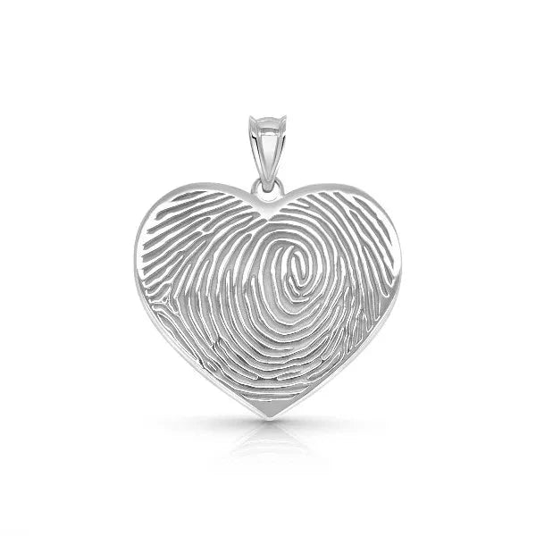 Heart-Shaped Fingerprint Charm Pendant