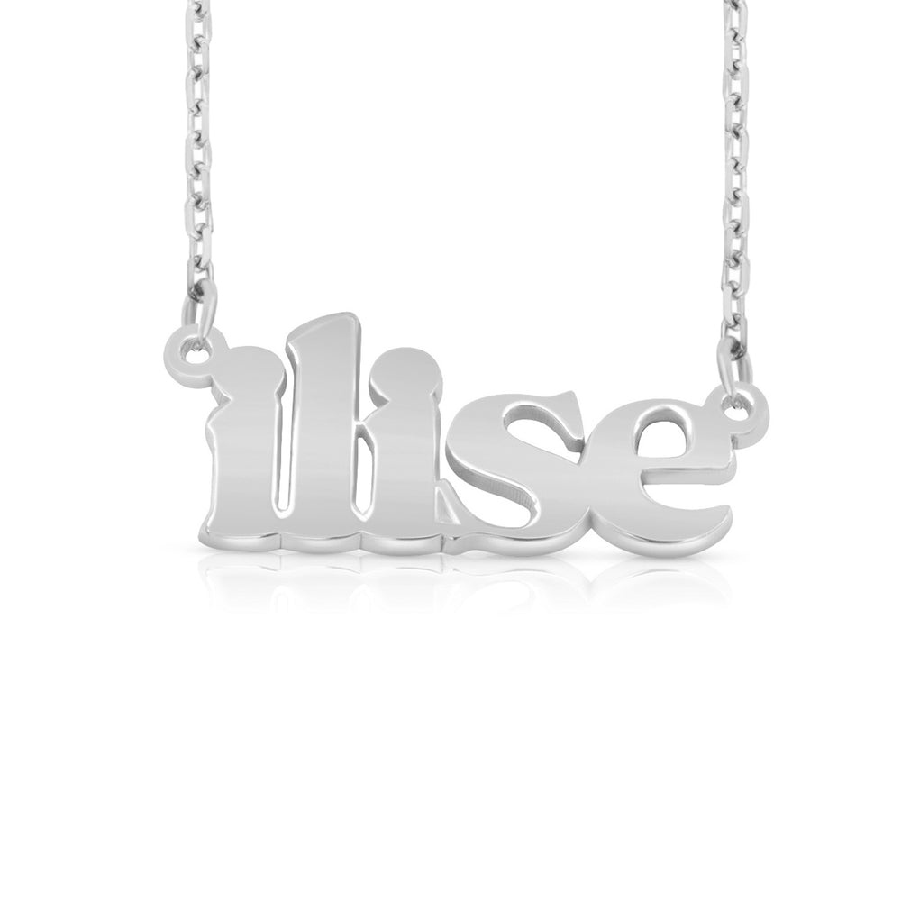 Sterling Silver Lowercase Bold Name Necklace | AJ's Jewelry Queens NY