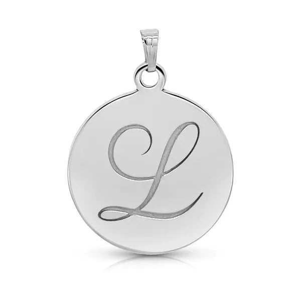 Sterling Silver Personalized Initial Disc Pendant