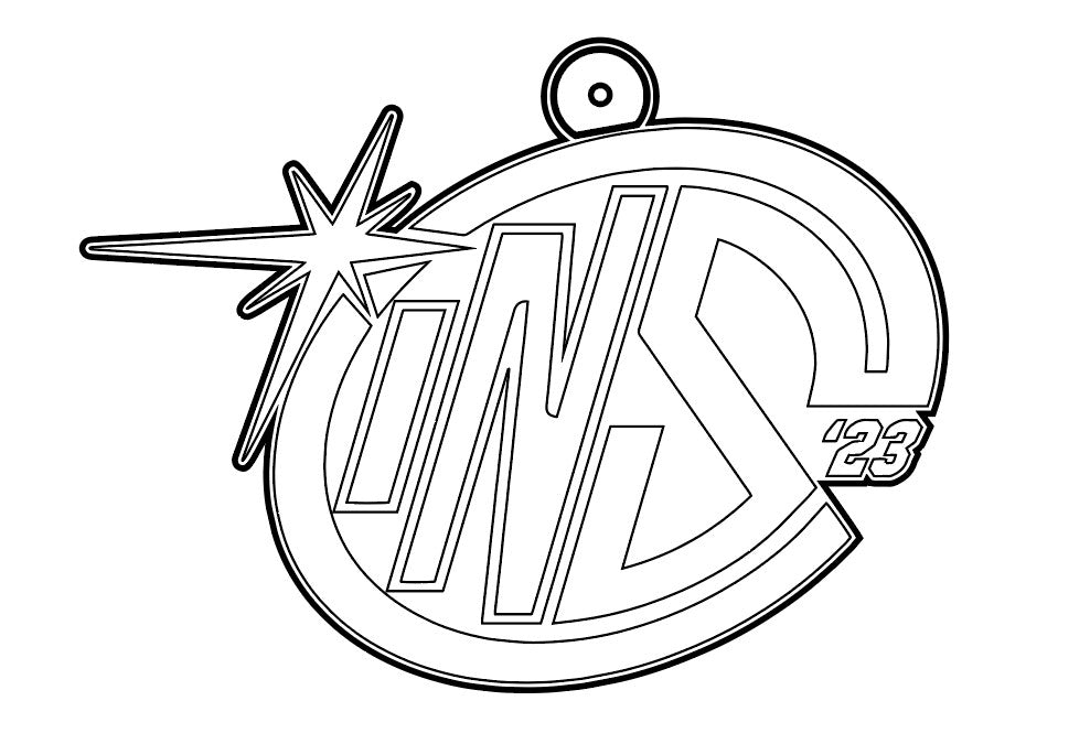 An image showing the vector art used to create the Custom Sterling Silver Logo Pendant