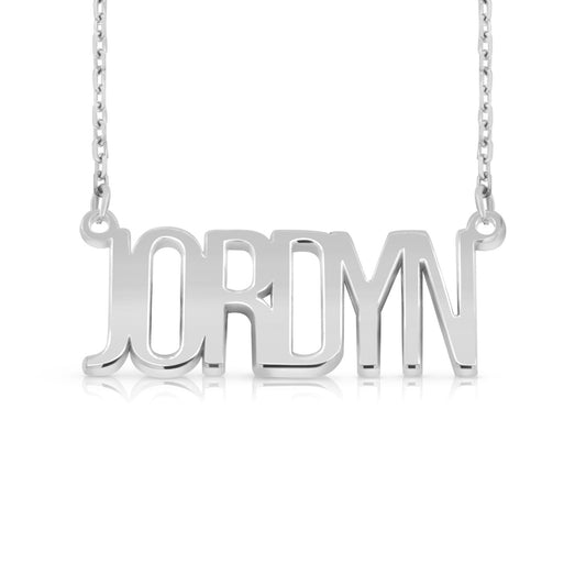Sterling Silver "Jordyn" Style Nameplate