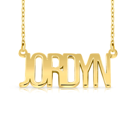 14 Karat "Jordyn" Style Nameplate