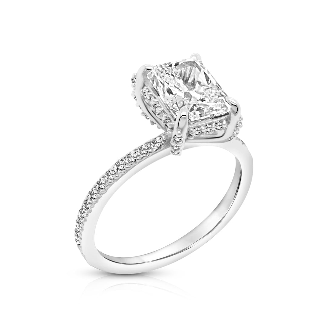 A image showing the final product of the 14 Karat Diamond Accented Natural Diamond Custom Engagement Ring