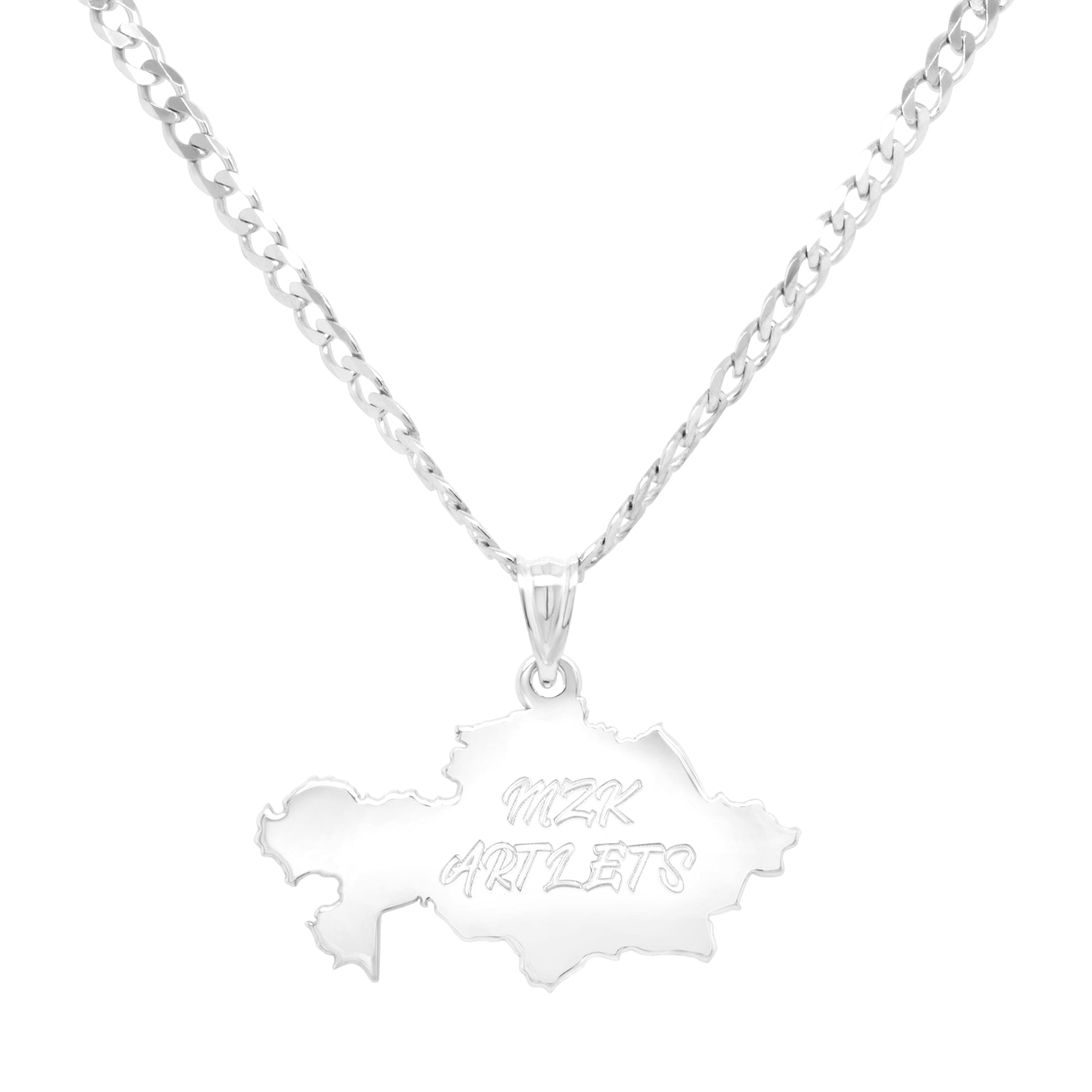 An image showing the final product of the Custom Sterling Silver Kazakhstan Pendant