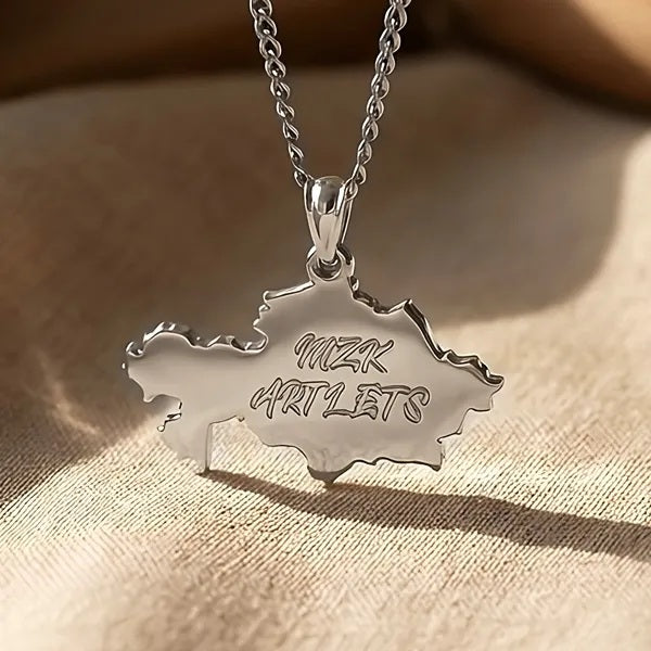 An image showing the final presentation of the Custom Sterling Silver Kazakhstan Pendant