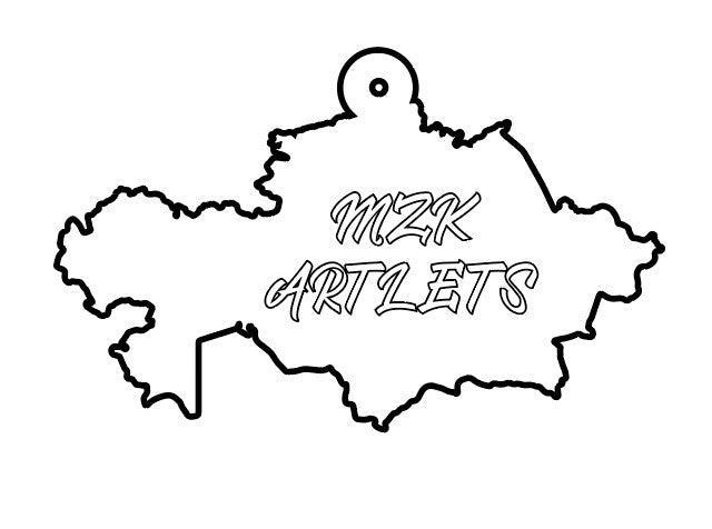 An image showing the vector art used to create the Custom Sterling Silver Kazakhstan Pendant