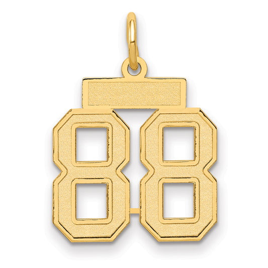 14k Small Satin Number 88 Charm