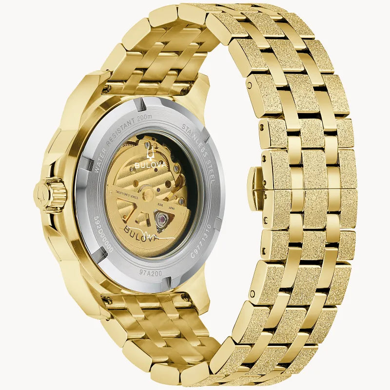 Bulova Marine Star watch 97A200 — angled view
