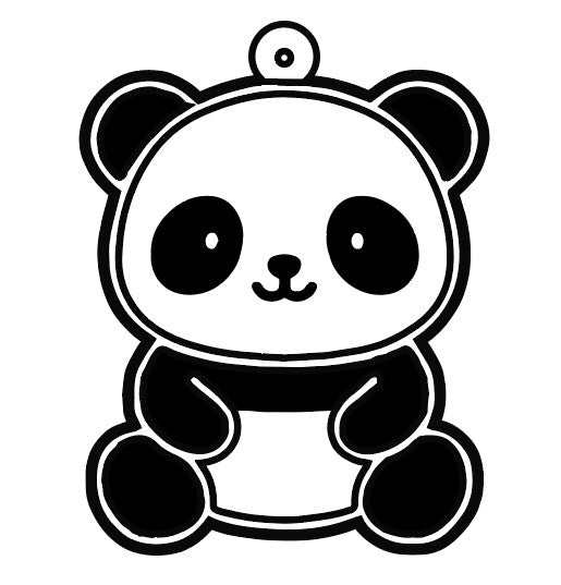 An image showing the vector art used to create the Sterling Silver Panda Bear Pendant