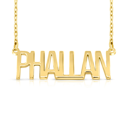 14 Karat "Phallan" Style Nameplate