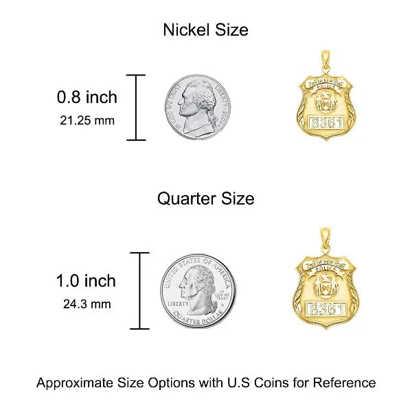 Personalized Police Badge Charm Pendant with Number and Department