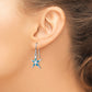 Sterling Silver Rhod-pltd Creat Blue Opal Inlay Starfish Dangle Earrings
