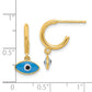 Sterling Silver Gold-plated Enamel Evil Eye Post Hoop Earrings