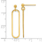 Leslie's Sterling Silver Gold-plated Polished Paperclip Post Dangle Earring
